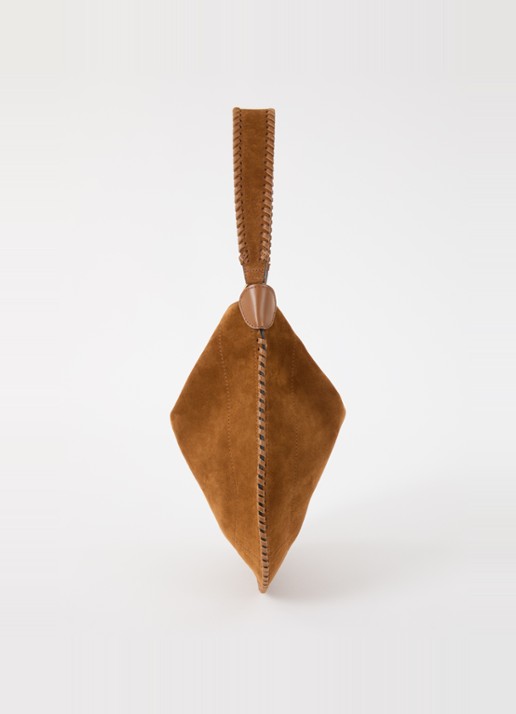 Isabel Marant Oskan schoudertas van kalfssuède met uitneembaar etui - detail 5 cognac