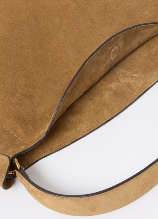Isabel Marant Oskan shopper van kalfssuède met uitneembaar etui - detail zand