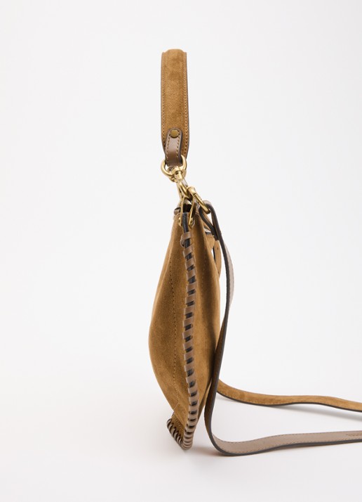 Isabel Marant Oskan Soft crossbodytas van kalfssuède - detail 3 cognac