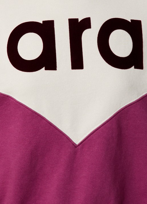 Isabel Marant Oversized sweater met flock logoprint - detail 3 paars