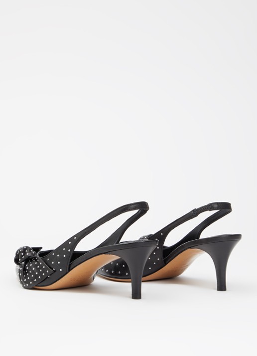 Isabel Marant Palmo slingback van lamsleer met studs - achterkant zwart