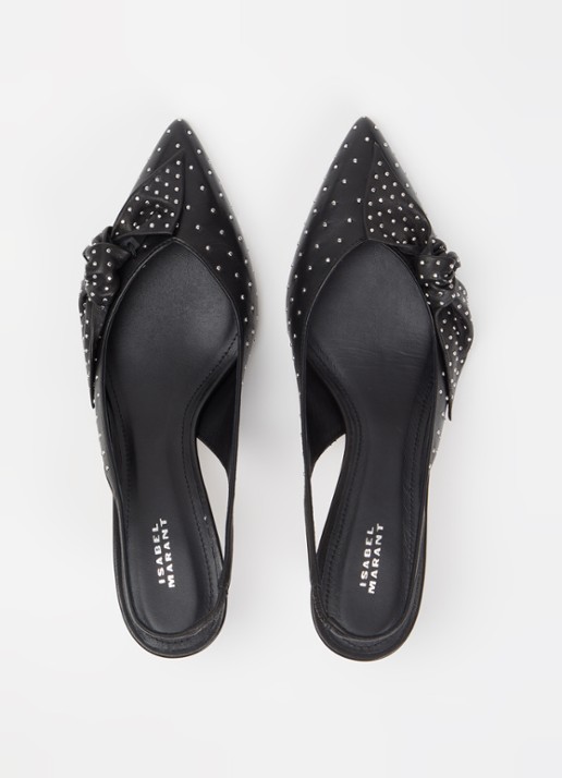 Isabel Marant Palmo slingback van lamsleer met studs - detail 3 zwart