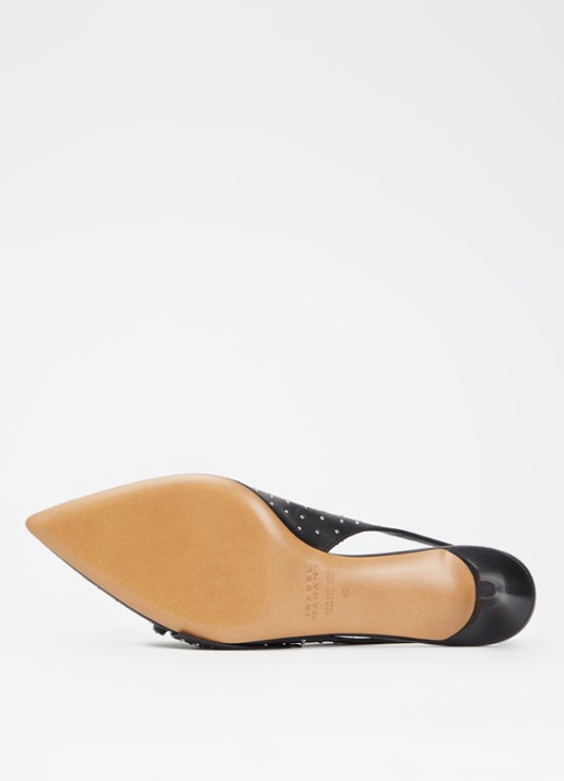 Isabel Marant Palmo slingback van lamsleer met studs - detail 4 zwart
