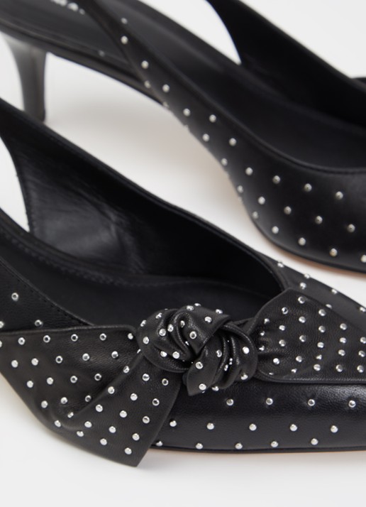 Isabel Marant Palmo slingback van lamsleer met studs - detail 5 zwart