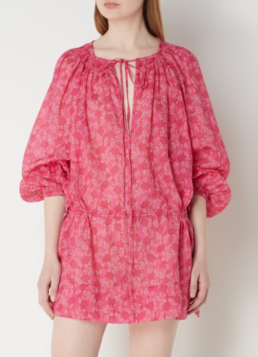 Isabel Marant Parsley mini tuniekjurk met strikdetail - detail 3 fuchsia