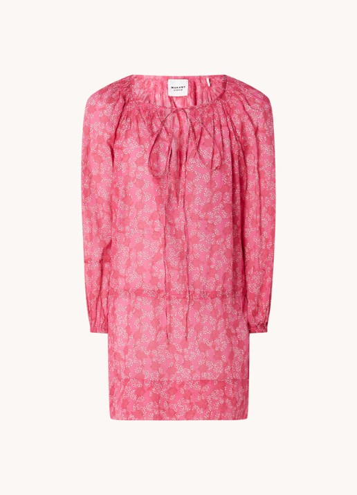 Isabel Marant Parsley mini tuniekjurk met strikdetail - voorkant fuchsia