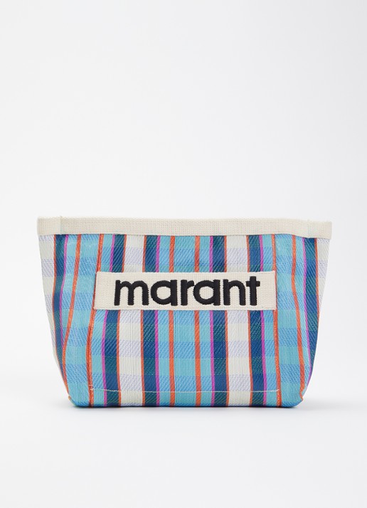 Isabel Marant Powden etui met ruitdessin en logo