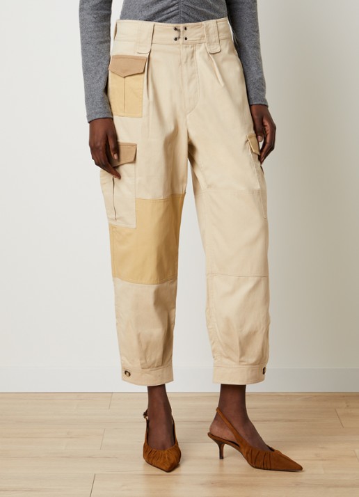 Isabel Marant Renza high waist tapered fit cargobroek met klepzakken