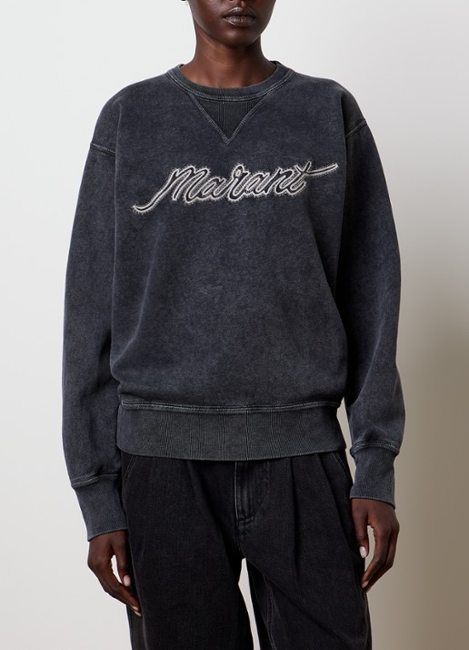 Isabel Marant Rise sweater met logoborduring - detail antraciet