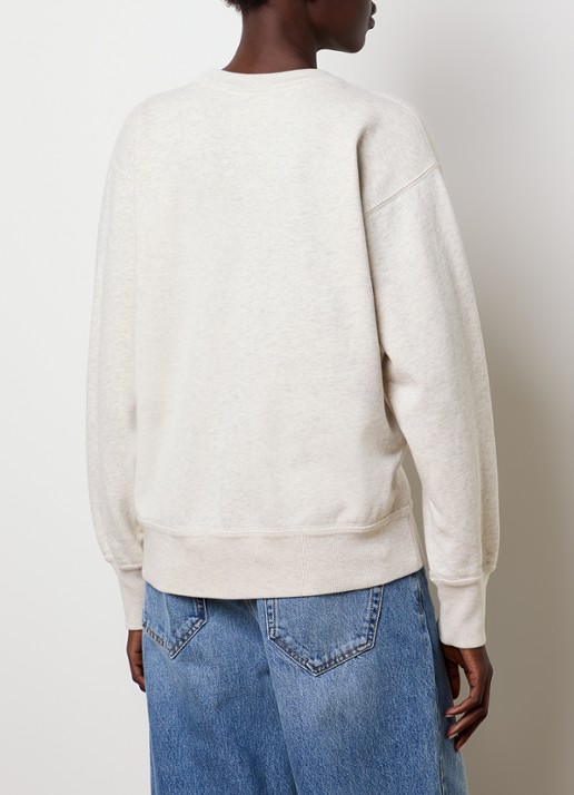 Isabel Marant Rise sweater met logoborduring - achterkant lichtgrijs