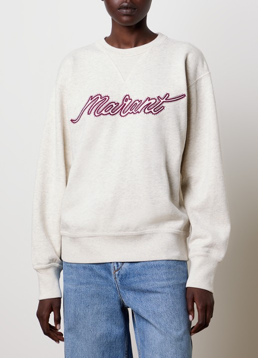 Isabel Marant Rise sweater met logoborduring - detail 2 lichtgrijs