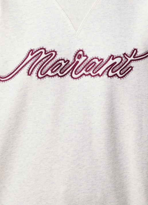 Isabel Marant Rise sweater met logoborduring - detail 3 lichtgrijs