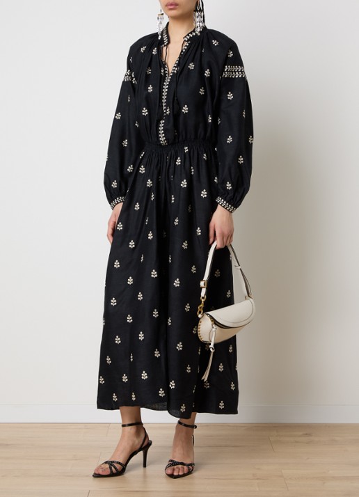 Isabel Marant Rodilia maxi jurk van zijde met borduring