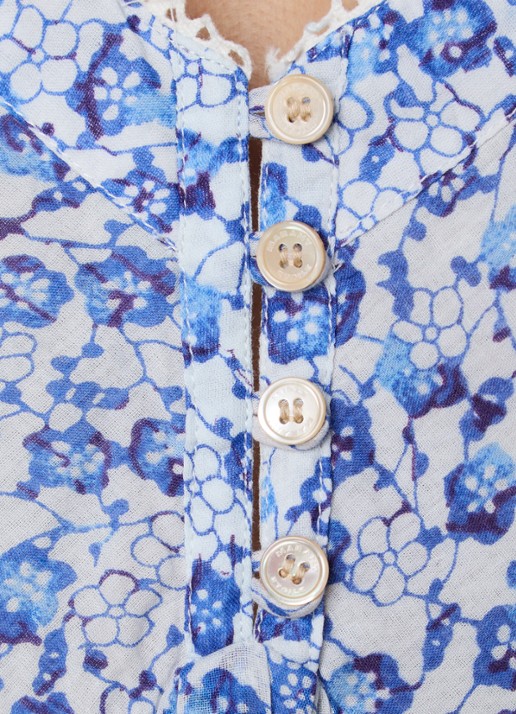 Isabel Marant Sabba midi jurk met bloemenprint - detail 2 blauw