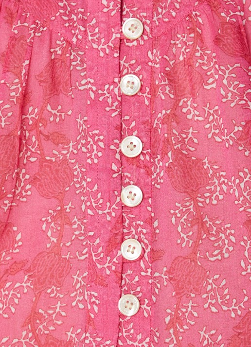 Isabel Marant Salika blouse met ballonmouw - detail 5 fuchsia