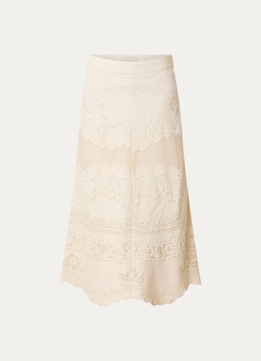 Isabel Marant Sanaya high waist midi rok met broderie
