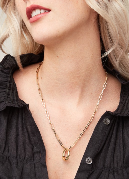 Isabel Marant Schakelketting met hanger - voorkant 2 goud