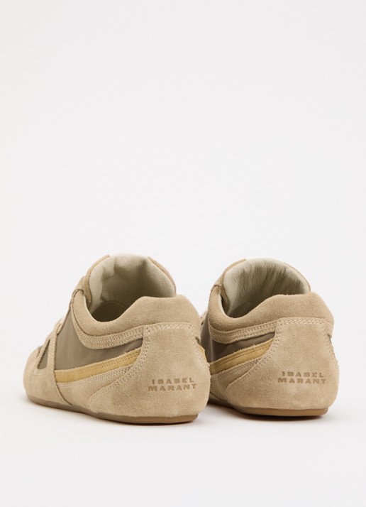 Isabel Marant Senny Low sneaker van suède - achterkant khaki