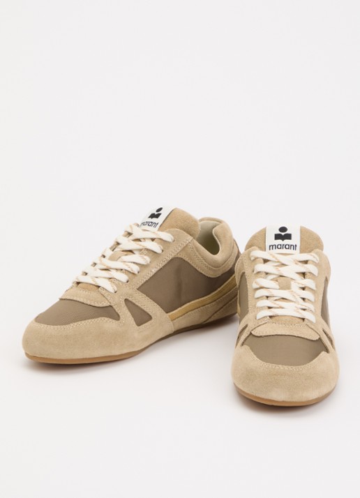 Isabel Marant Senny Low sneaker van suède - detail 3 khaki