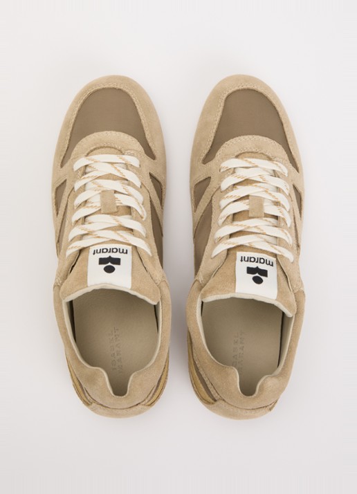 Isabel Marant Senny Low sneaker van suède - detail 4 khaki