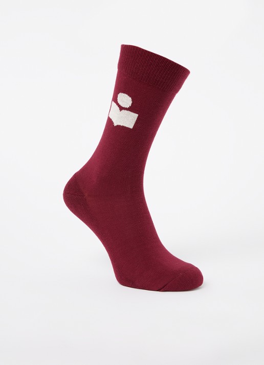 Isabel Marant Siloki sok met logo - voorkant bordeauxrood