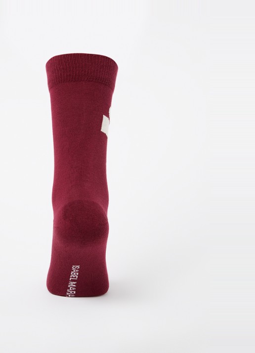 Isabel Marant Siloki sok met logo - voorkant 2 bordeauxrood