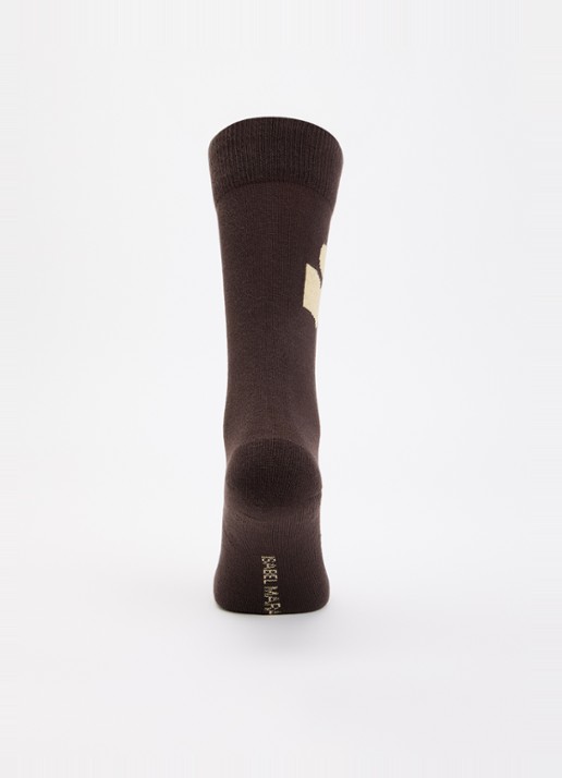 Isabel Marant Siloki sok met logo - voorkant 2 chocoladebruin