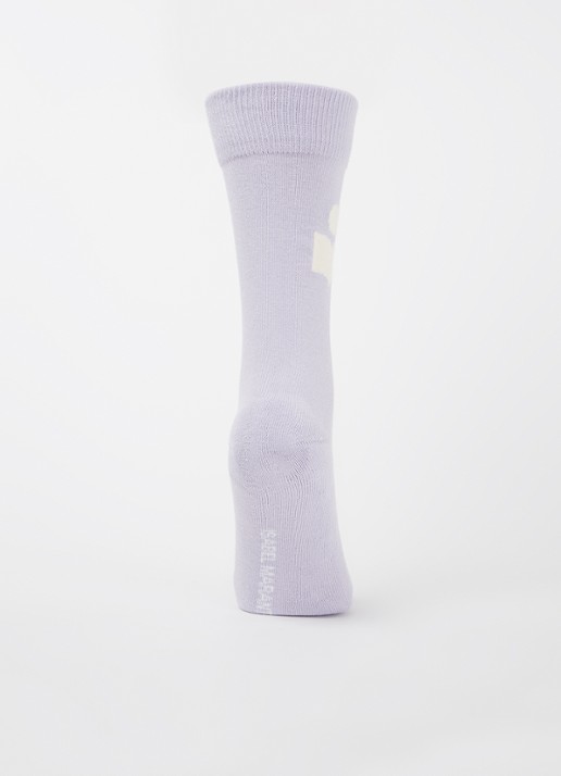 Isabel Marant Siloki sok met logo - voorkant 2 lila