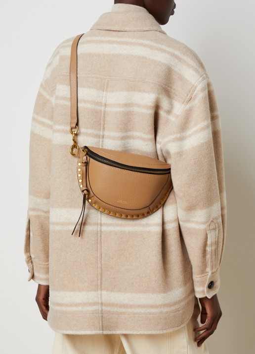 Isabel Marant Skano heuptas van kalfsleer met studs - voorkant 7 camel