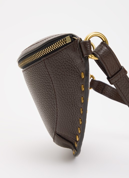 Isabel Marant Skano heuptas van kalfsleer met studs - detail 2 bruin