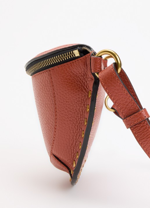 Isabel Marant Skano heuptas van kalfssuède met studs - detail 4 steenrood