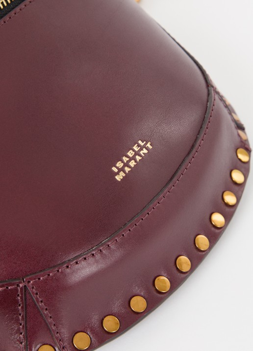 Isabel Marant Skano heuptas van leer met studs - detail 4 aubergine