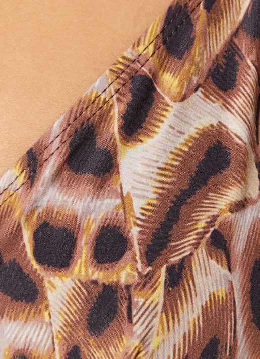 Isabel Marant Solange triangel bikinitop met panterprint - detail 4 bruin
