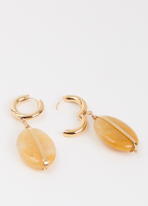 Isabel Marant Stones oorringen met hanger - detail geel