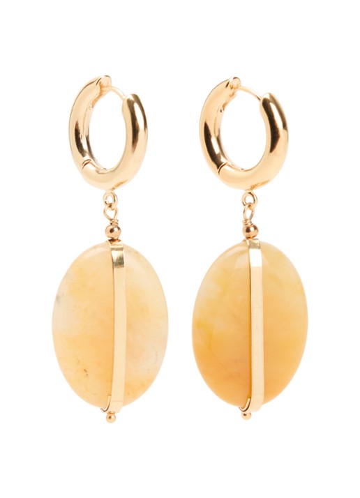 Isabel Marant Stones oorringen met hanger - voorkant 2 geel