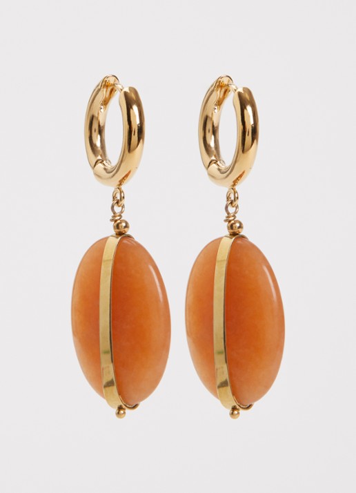 Isabel Marant Stones oorringen met hanger - voorkant 2 orange