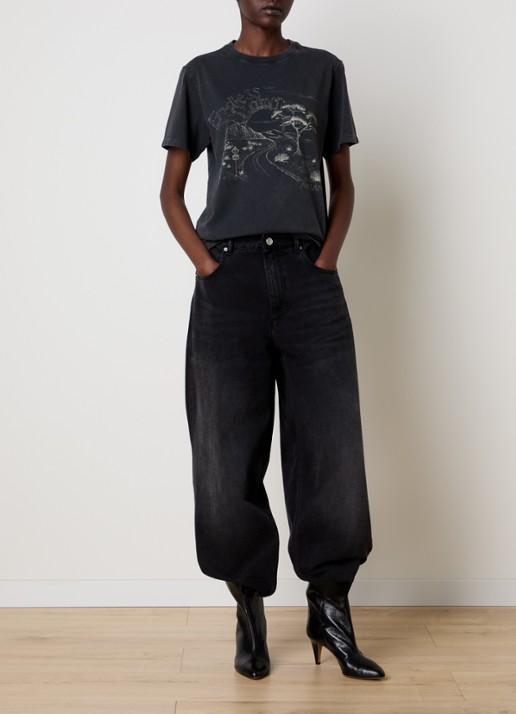 Isabel Marant T-shirt met print - voorkant 4 antraciet