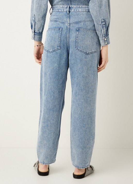 Isabel Marant Ticosy high waist loose fit jeans van lyocell - achterkant indigo