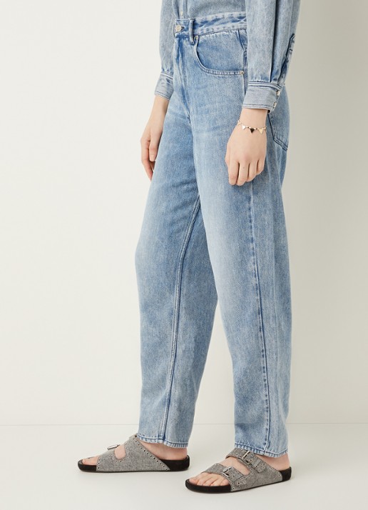 Isabel Marant Ticosy high waist loose fit jeans van lyocell - detail 5 indigo