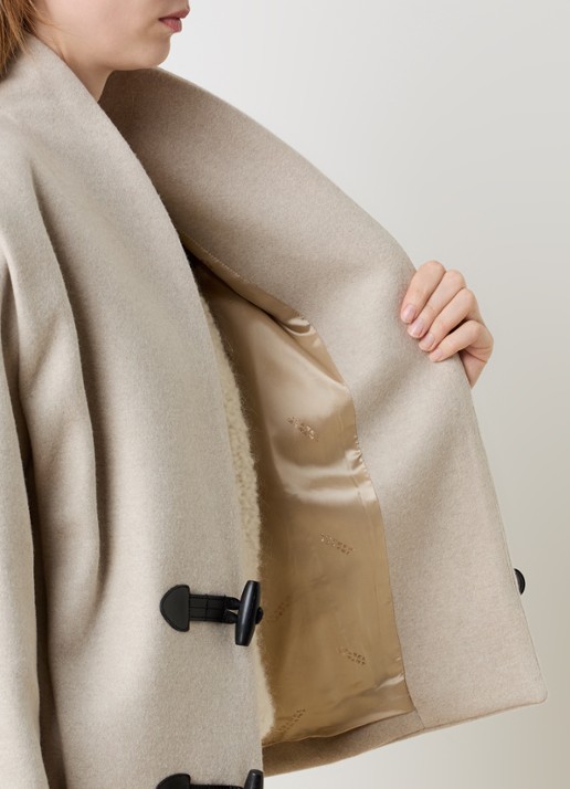 Isabel Marant Toria jack in kasjmierblend met steekzakken - detail 2 zand