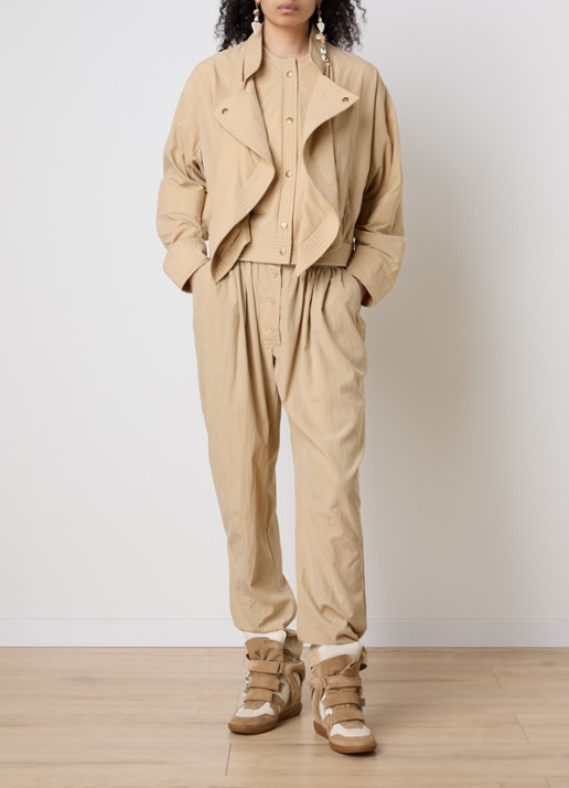 Isabel Marant Tricia jack met steekzakken - voorkant 5 zand