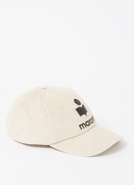 Isabel Marant Tyron pet met logoborduring  - voorkant creme