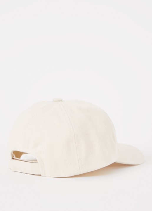 Isabel Marant Tyron pet met logoborduring - detail 5 creme