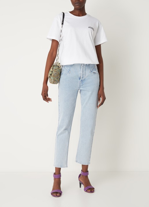 Isabel Marant Vidal T-shirt met logoborduring - voorkant 5 wit