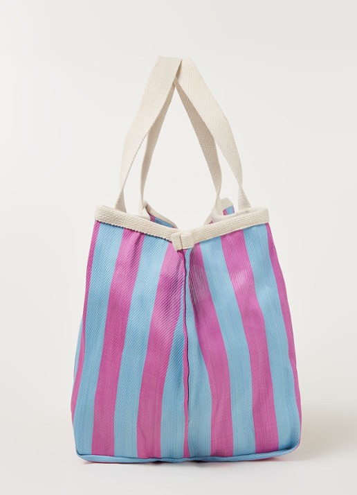 Isabel Marant Warden shopper met streep- en ruitdessin - detail 2 paars