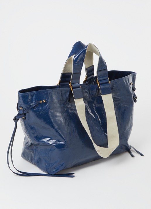 Isabel Marant Wardy shopper van leer - achterkant 6 donkerblauw