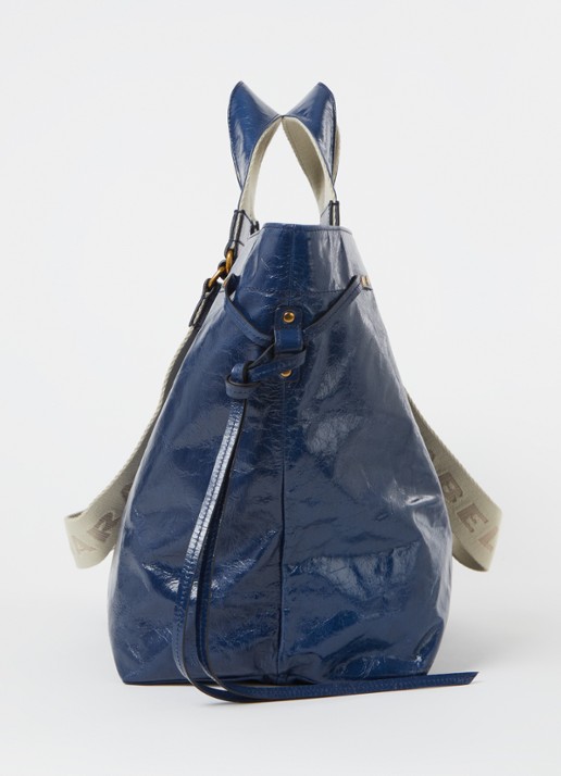 Isabel Marant Wardy shopper van leer - detail 4 donkerblauw