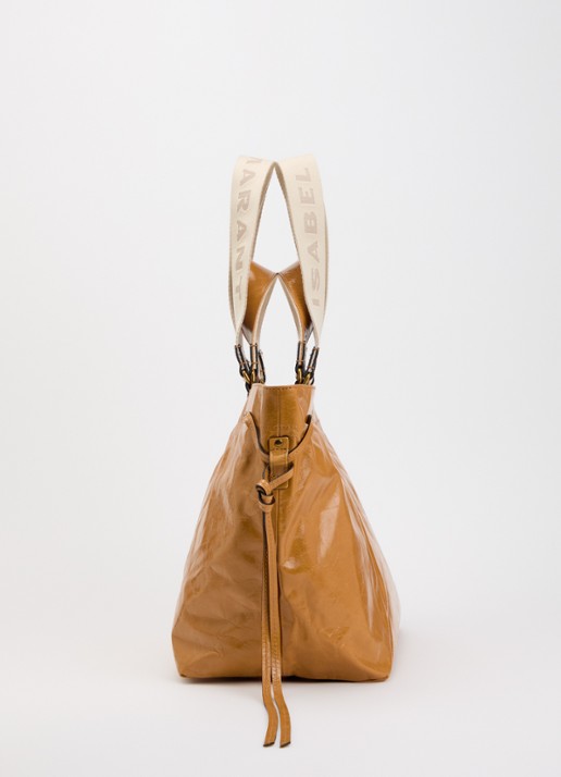 Isabel Marant Wardy shopper van leer - detail 2 donkeroranje