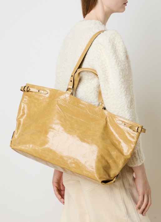 Isabel Marant Winna shopper van kalfsleer - voorkant 3 beige