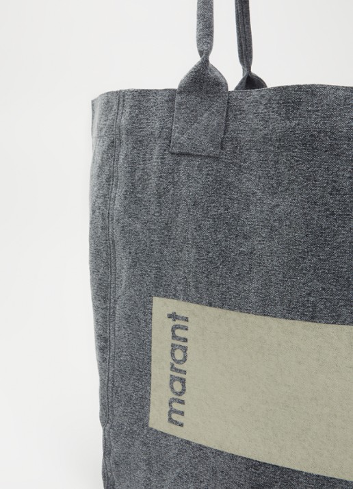 Isabel Marant Yenka shopper van canvas met logo - detail 4 donkergrijs